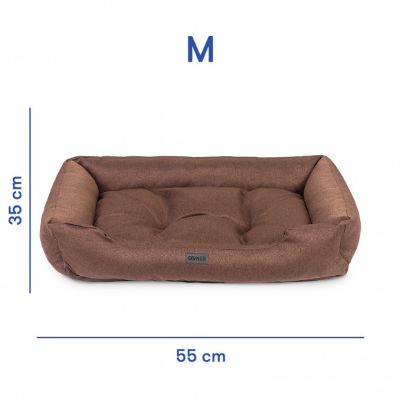  Лежак Классический для собак коричневый M: Фото - ORNER 