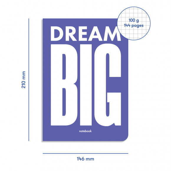 Set of plaid notebooks Totally yes, Dream big, Super duper, Love: Photo - ORNER 