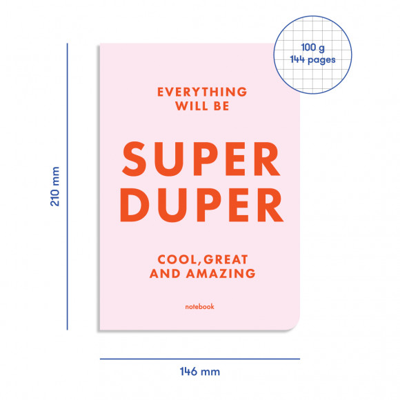  Set of plaid notebooks Totally yes, Dream big, Super duper, Love: Photo - ORNER 