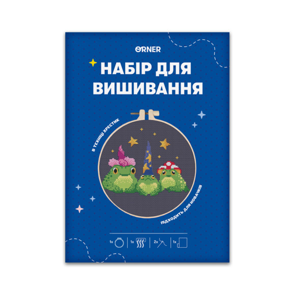  Набор для вышивания «Лягушки в шляпах»: Фото - ORNER 