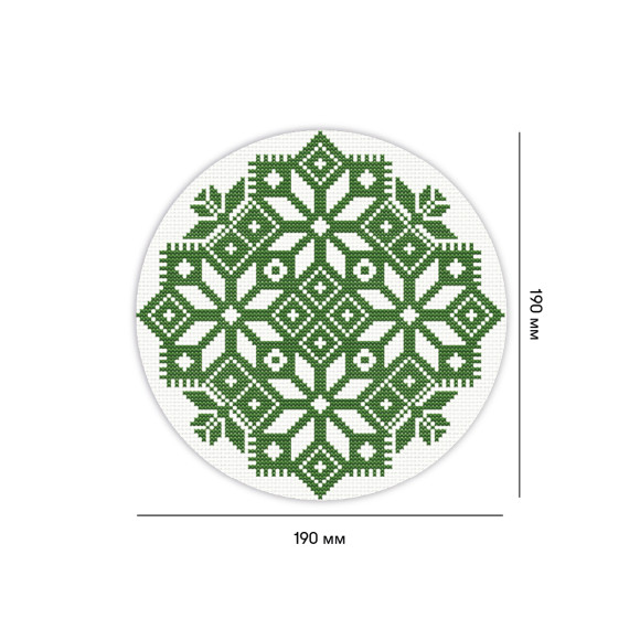  Набор для вышивания Ø190 мм ORNER x Diva Olivka «Мандала» зеленый: Фото - ORNER 