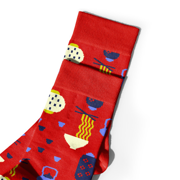  Носки «Азиатские мотивы» красные 1 пара: Фото - ORNER 