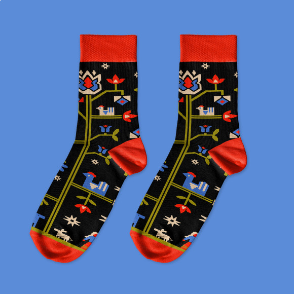  Шкарпетки «Дерево життя» чорні: Фото - ORNER 