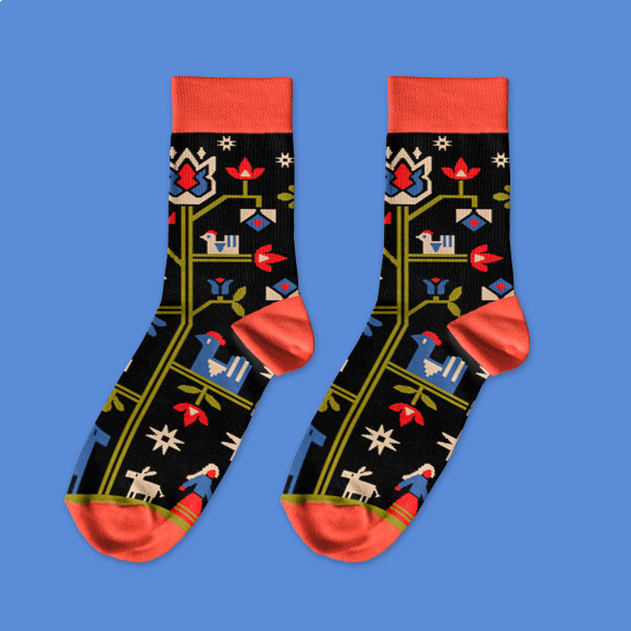  Шкарпетки «Дерево життя» чорні 1 пара: Фото - ORNER 