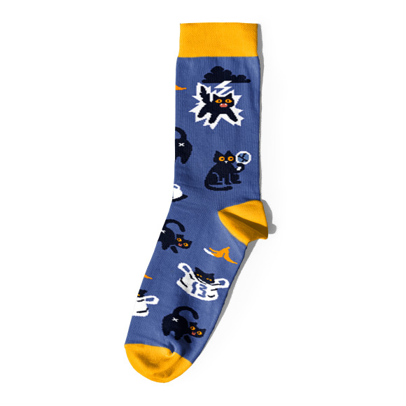  Шкарпетки «Котики і символи удачі» сині 1 пара: Фото - ORNER 