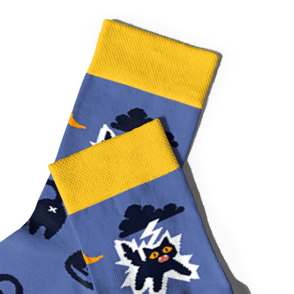  Шкарпетки «Котики і символи удачі» сині 1 пара: Фото - ORNER 