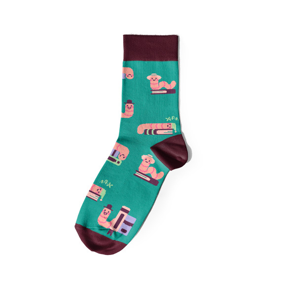  Носки «Книжная эстетика» зеленые 1 пара: Фото - ORNER 