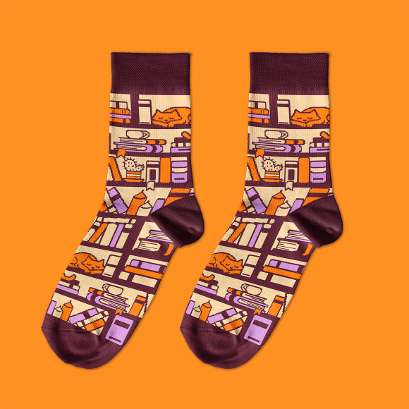  Носки «Книжная эстетика» светлые 1 пара: Фото - ORNER 