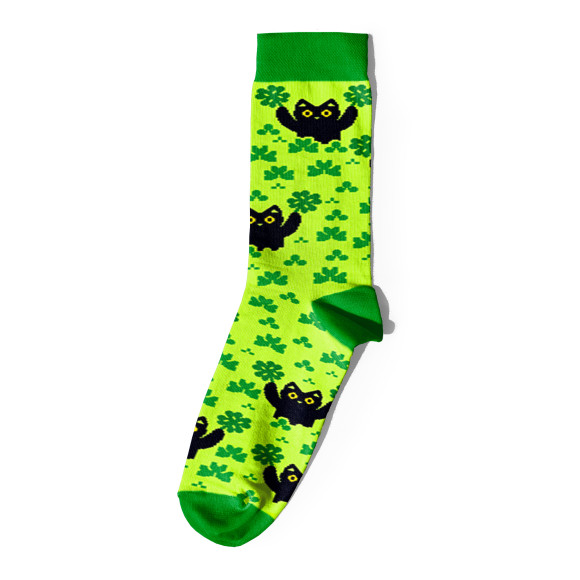  Шкарпетки «Котики і символи удачі» зелені 1 пара: Фото - ORNER 