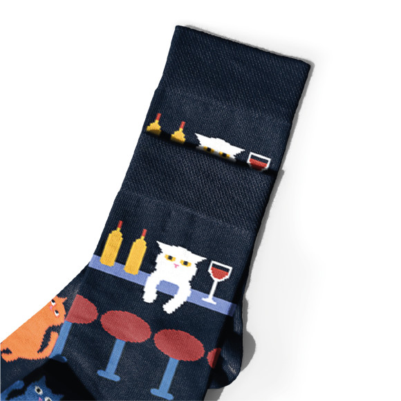  Шкарпетки «Коти і вино в барі» 1 пара: Фото - ORNER 