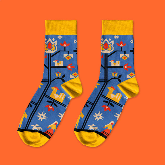  Шкарпетки «Дерево життя» сині 1 пара: Фото - ORNER 