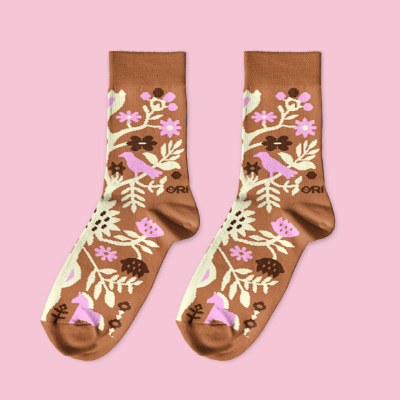  Носки «Украинские вытынанки» коричневые 1 пара: Фото - ORNER 