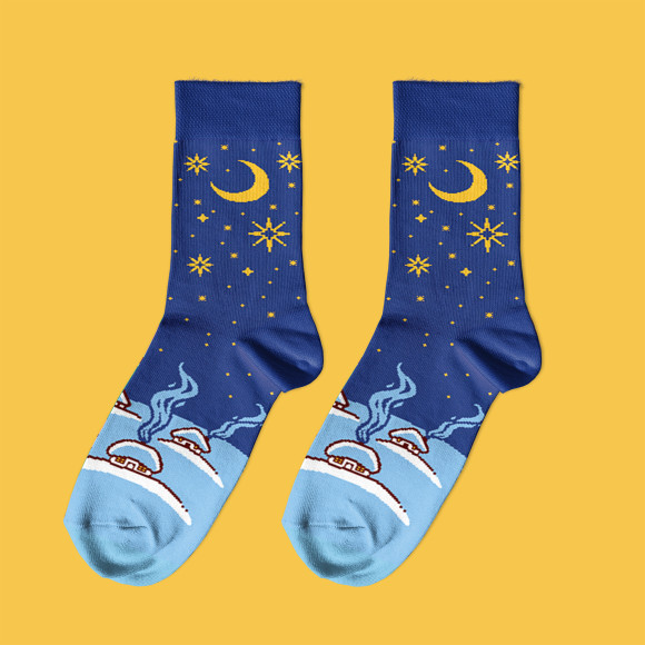  Шкарпетки «Зимові атрибути» блакитні 1 пара: Фото - ORNER 