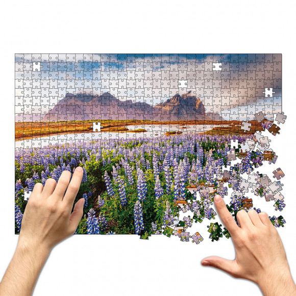  Jigsaw puzzle Lupins in the mountains 500 elements: Photo - ORNER 