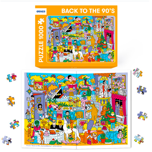  Puzzle ORNER Back to the 90's. Movies and TV-series 1000 elements: Photo - ORNER 