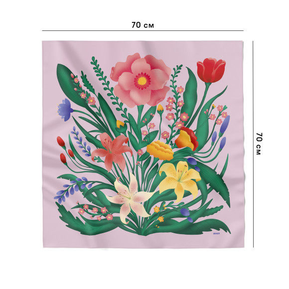  Платок «Весенний букет» розовый: Фото - ORNER 