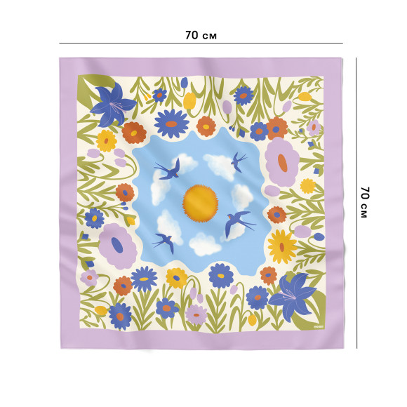  Платок «Ласточкино небо» голубой: Фото - ORNER 