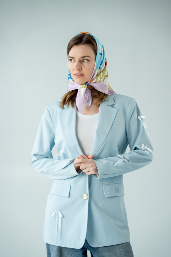  Платок «Ласточкино небо» голубой: Фото - ORNER 