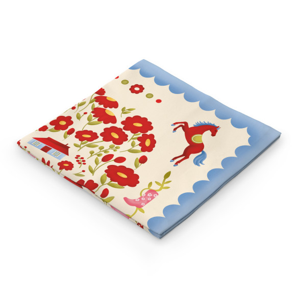  Платок «Дом среди цветов» красный: Фото - ORNER 