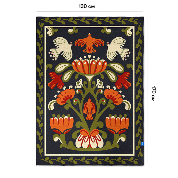  Плед «Мировое дерево» черный: Фото - ORNER 