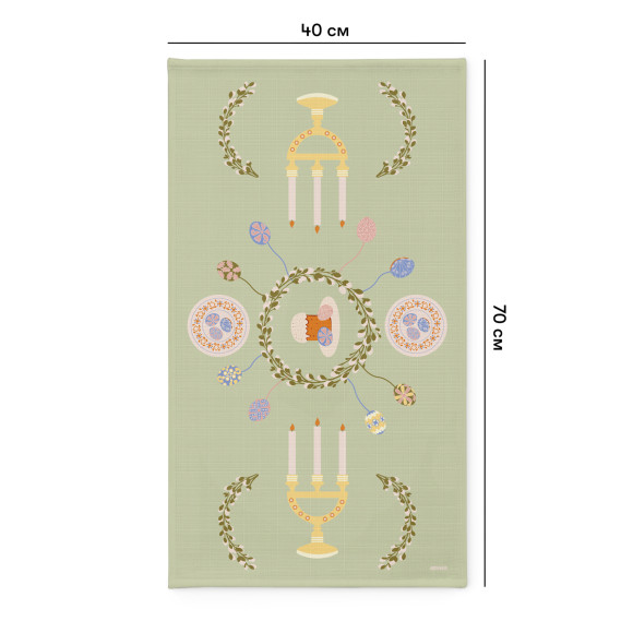  Рушник «Великодній вінок» зелений 40х70: Фото - ORNER 