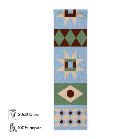  Шарф «Взори вишивок на Буковині» синій: Фото - ORNER 