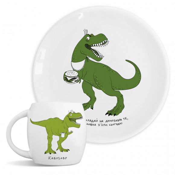  Тарілка та чашка «Динозавр»: Фото - ORNER 