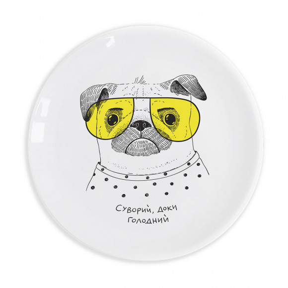  Plate and mug Hungry pug: Photo - ORNER 