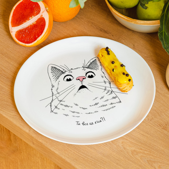  Surprised cat Plate: Photo - ORNER 