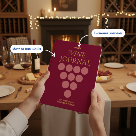  Винный дневник «Моя коллекция винных впечатлений» бордовый: Фото - ORNER 
