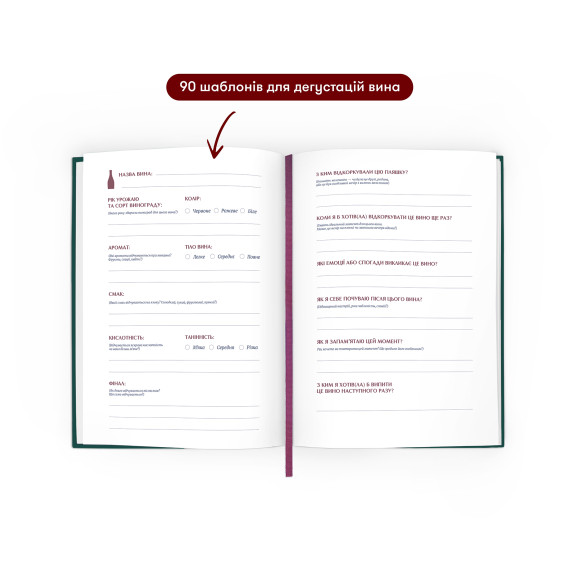  Винный дневник «Мои винные заметки» зелёный: Фото - ORNER 