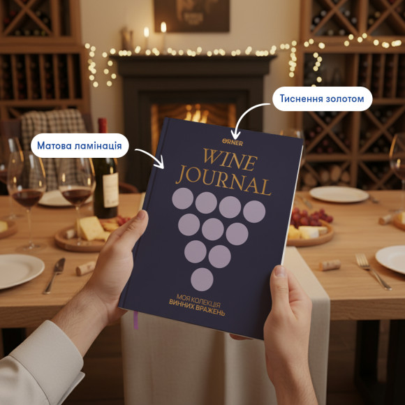  Винный дневник «Моя коллекция винных впечатлений» тёмный: Фото - ORNER 