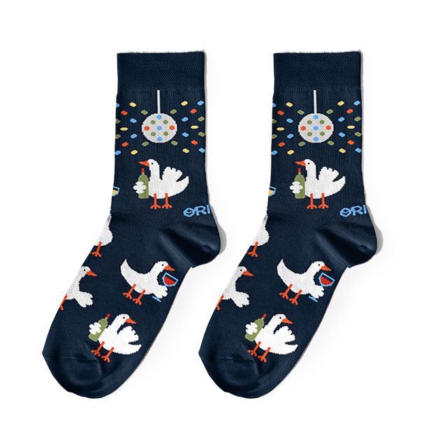 Шкарпетки «Гуси-винолюби» темно-сині 1 пара