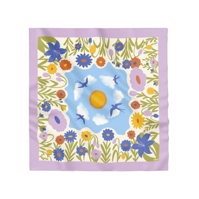 Платок «Ласточкино небо» голубой