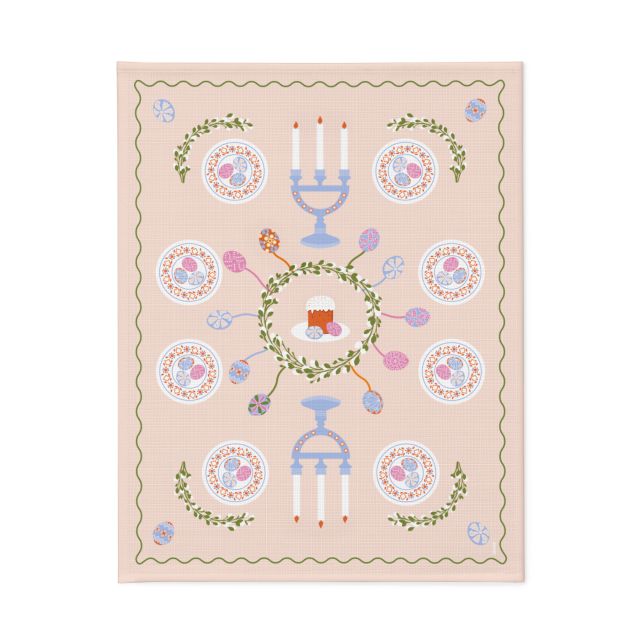 Tablecloth "Easter Wreath" pink 130x170