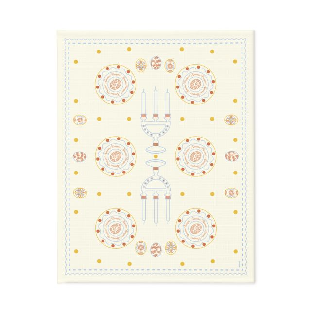 Скатерть «Пасхальные моменты» светло-голубая 130х170