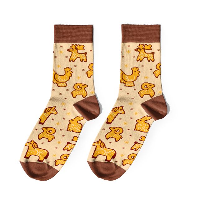 Шкарпетки «Зимові атрибути» світлі 1 пара