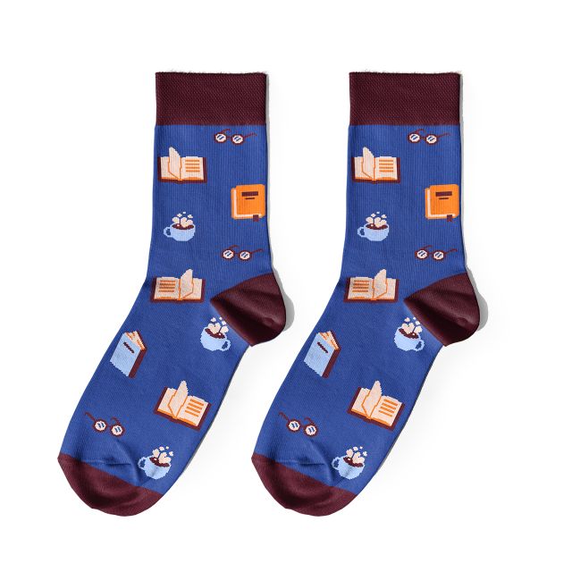 Носки «Книжная эстетика» синие 1 пара