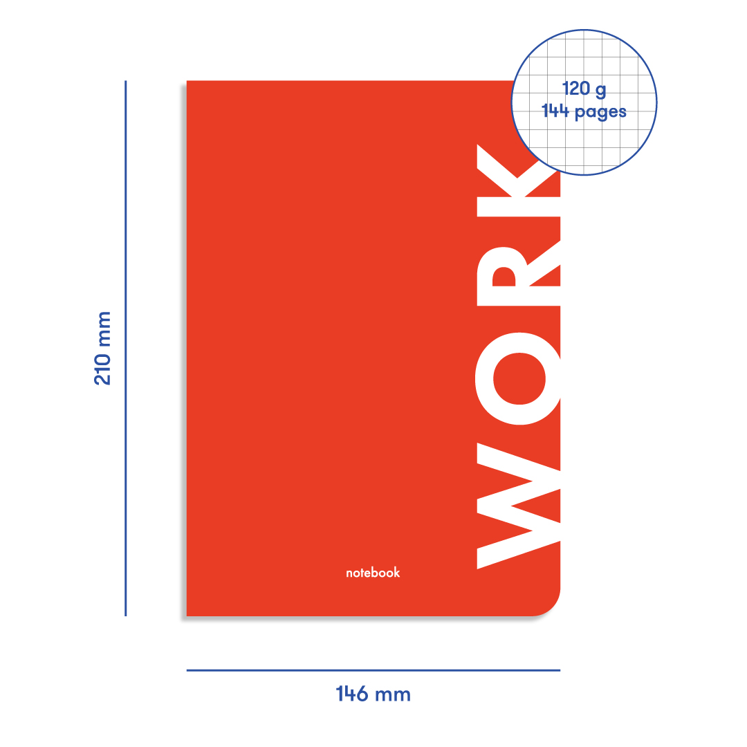 

Набор блокнотов в клетку Work, Dream, Happy